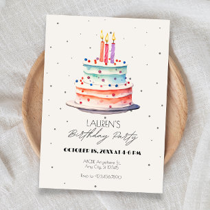 Birthday cake invitation