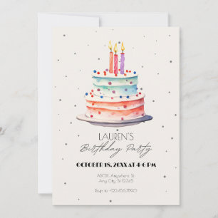 Birthday cake invitation