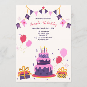 Birthday Cake Invitation