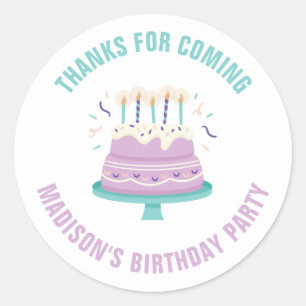 Birthday Cake Kids Birthday Party Classic Round Sticker