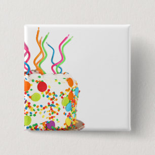 Birthday Cake Magnet Pinback Button