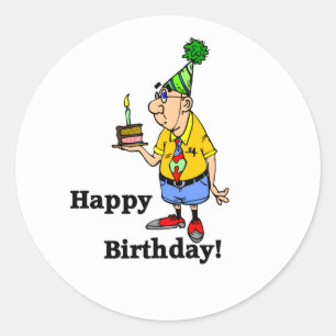 Birthday Cake - Man Classic Round Sticker