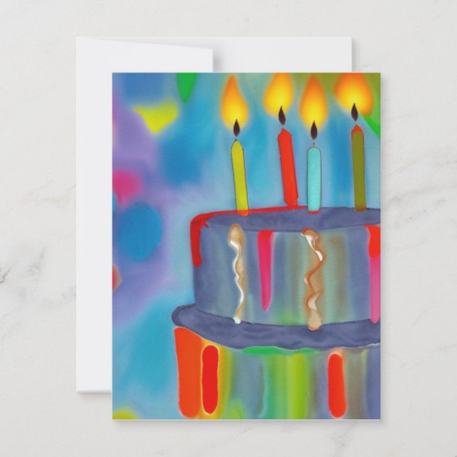 Birthday Cake Note Card (Front)