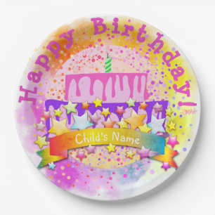 Birthday Cake Paper Plate - HAMbWG