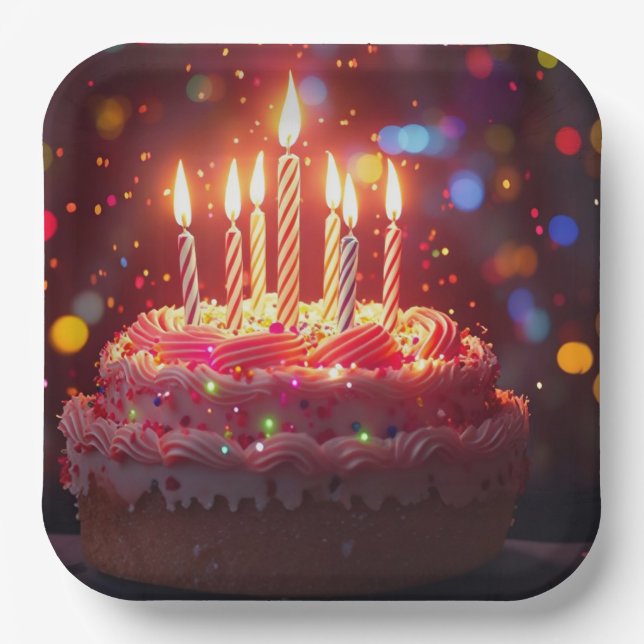 BIRTHDAY CAKE PAPER PLATES (Front)