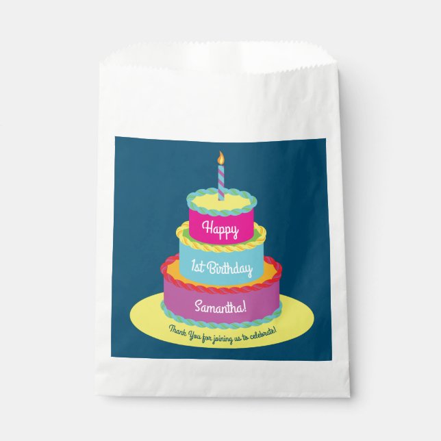 Birthday Cake Party Favor Bag (Front)