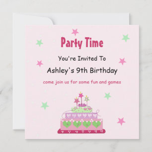Birthday Cake Party Invitation