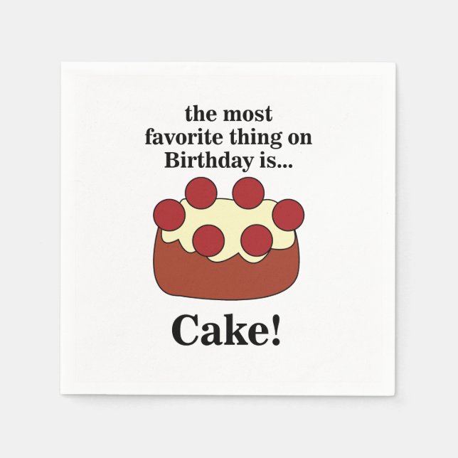 Birthday Cake Party Napkins (Front)