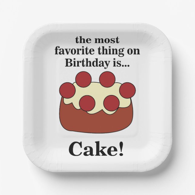 Birthday Cake Party Paper Plates (Front)
