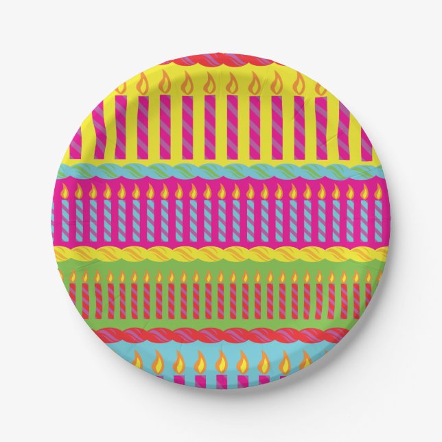 Birthday Cake Party Paper Plates (Front)