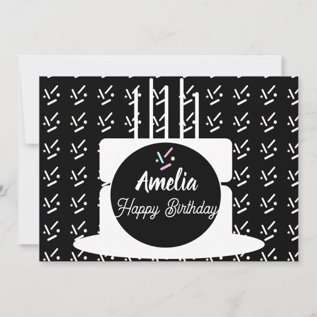 Birthday Cake Party Sprinkles Coloring  Holiday Card (Front)