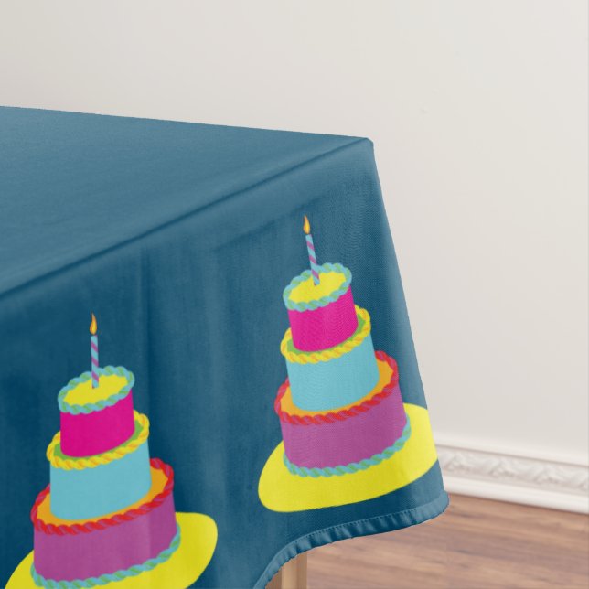 Birthday Cake Party Tablecloth (In Situ)