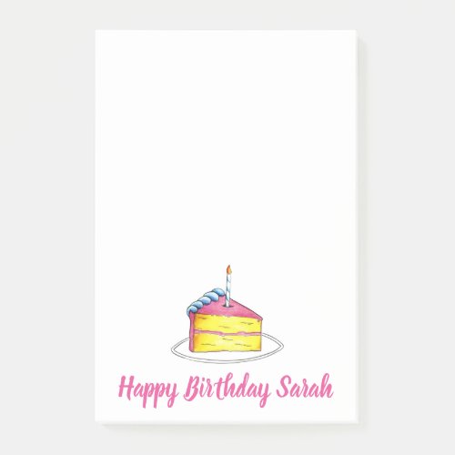 Birthday Cake Personalized Party Favor Post Its Post_it Notes