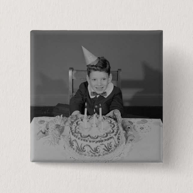Birthday Cake Pinback Button (Front)