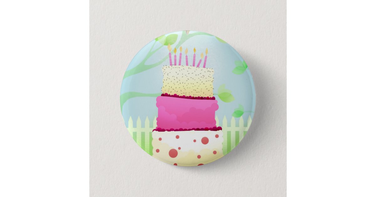 Birthday cake pins Zazzle