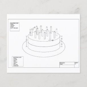 Birthday Cake Plan to Party Card