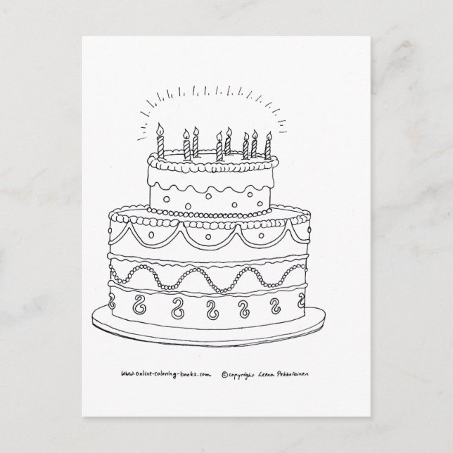 Birthday Cake Postcard (Front)
