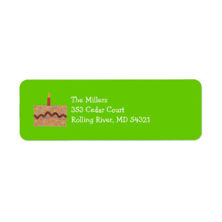 Birthday cake return address label
