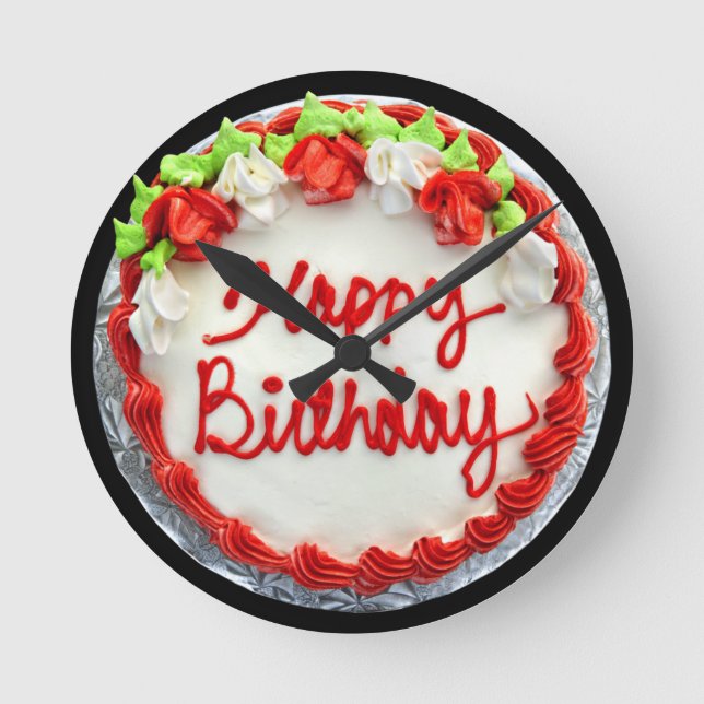 BIRTHDAY CAKE  ROUND CLOCK (Front)