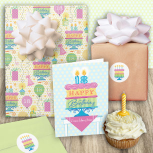 Birthday Cake Round Stickers