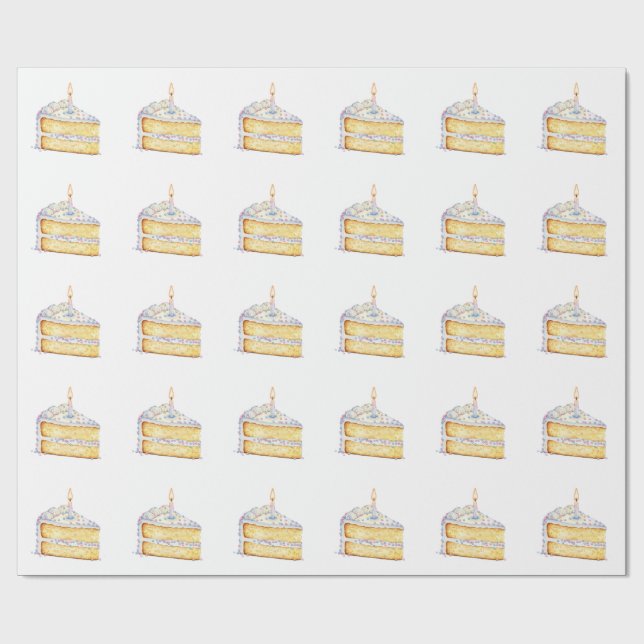 Birthday Cake Slice Wrapping Paper  (Flat)