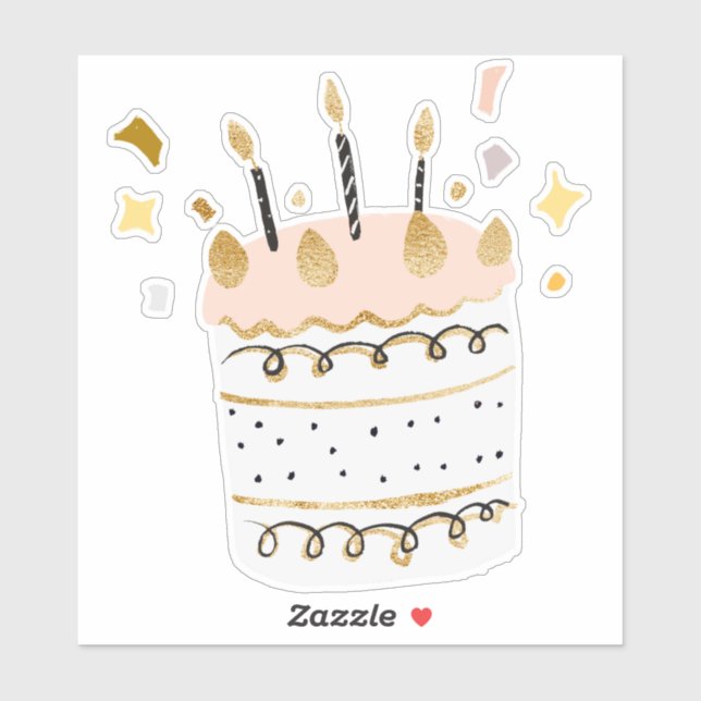 Birthday Cake  Sticker (Sheet)