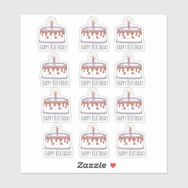 Birthday Cake Sticker (Sheet)