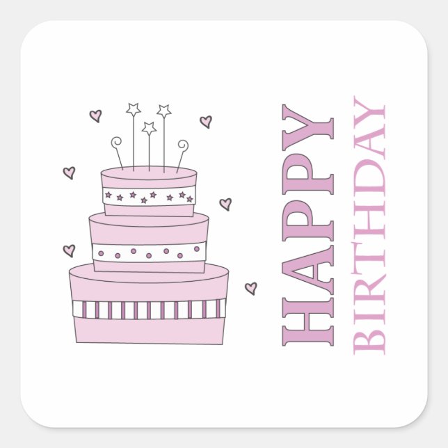 Birthday Cake Sticker (Front)