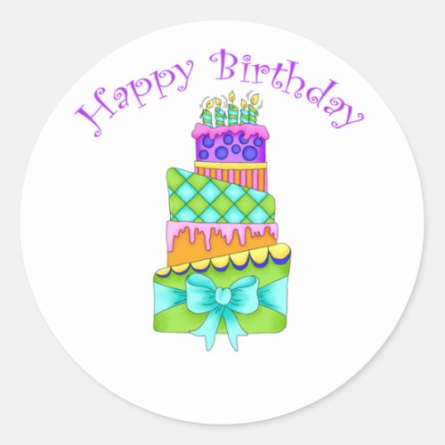 Birthday Cake Stickers _ with Happy Birthday