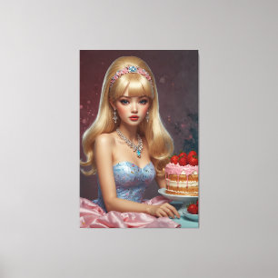 Birthday cake Stretched Canvas Print
