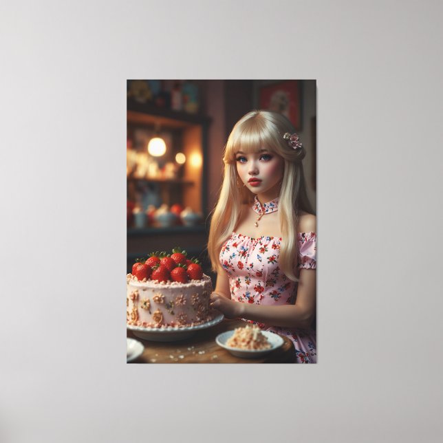 Birthday cake Stretched Canvas Print (Front)