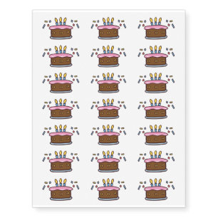 Birthday Cake Temporary Tattoos
