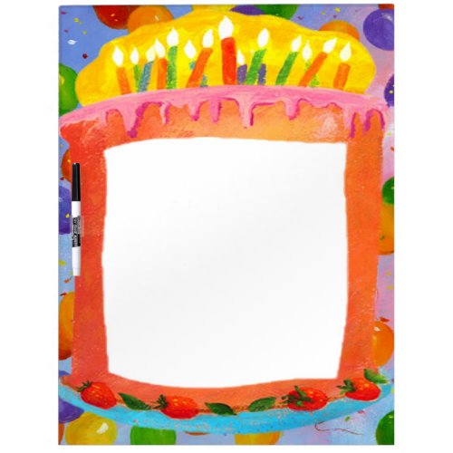 Birthday cake theme dry erase board