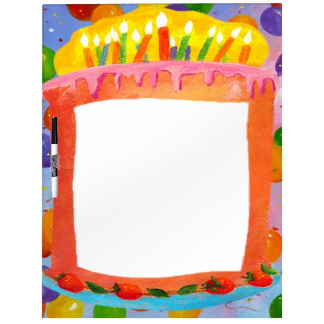 Birthday cake theme dry erase board (Front)