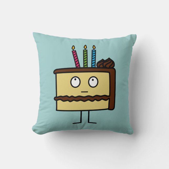 Birthday Cake Throw Pillow (Front)