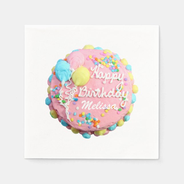 Birthday Cake w/Name Napkins (Front)