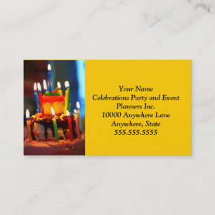 Birthday Cake with Candles Business Card