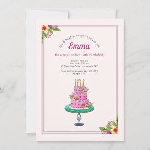 Birthday Cake with Candles Invitation