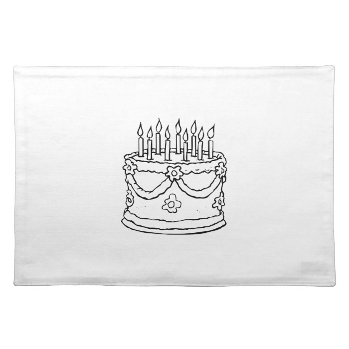 Birthday Cake with Candles Place Mat