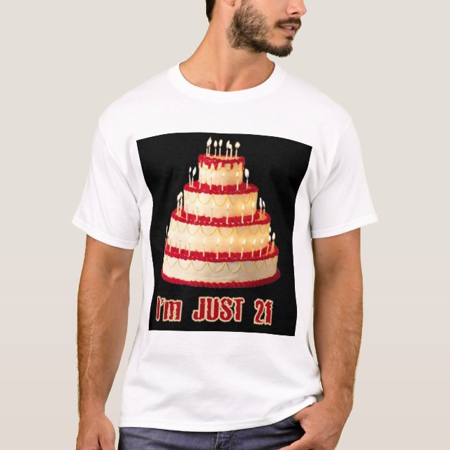 BIRTHDAY CAKE WITH CANDLES T-Shirt (Front)