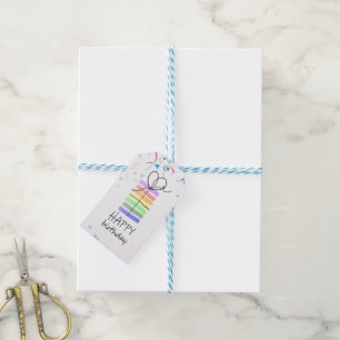Birthday Cake with Confetti Gift Tag