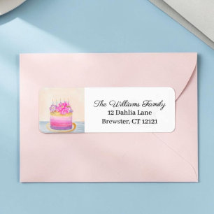 Birthday Cake with Dahlia and Garden Insect Label