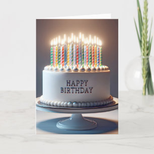 Birthday Cake With Many Candles Card
