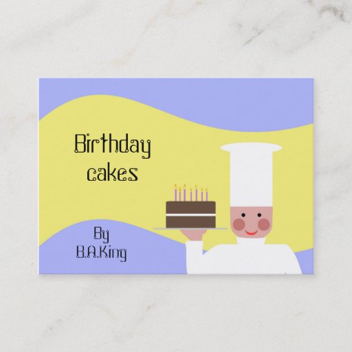 Customizable Birthday cakes By B.A.King Business Cards