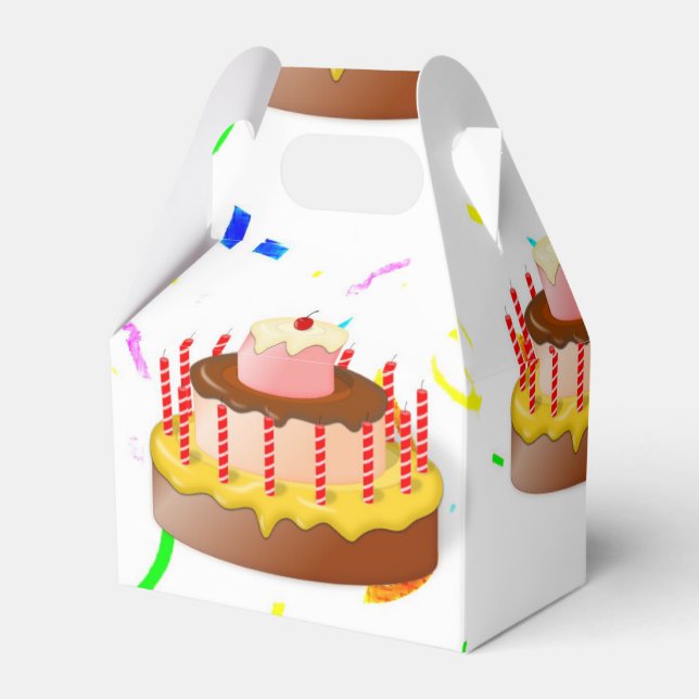 birthday cakes party themed favor boxes (Front Side)