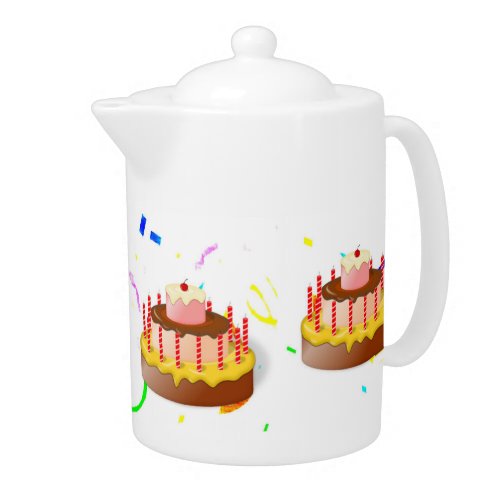 birthday cakes party themed teapot