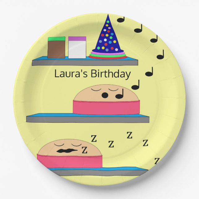 Birthday Cakes Waiting to be Frosted Paper Plates (Front)