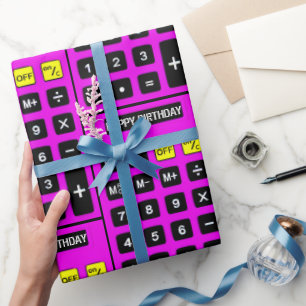 Birthday Calculator on Pink Wrapping Paper