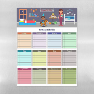 Birthday Calendar Magnetic Dry Erase Sheet
