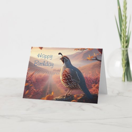 Birthday California Quail Bird Nature Blank Card